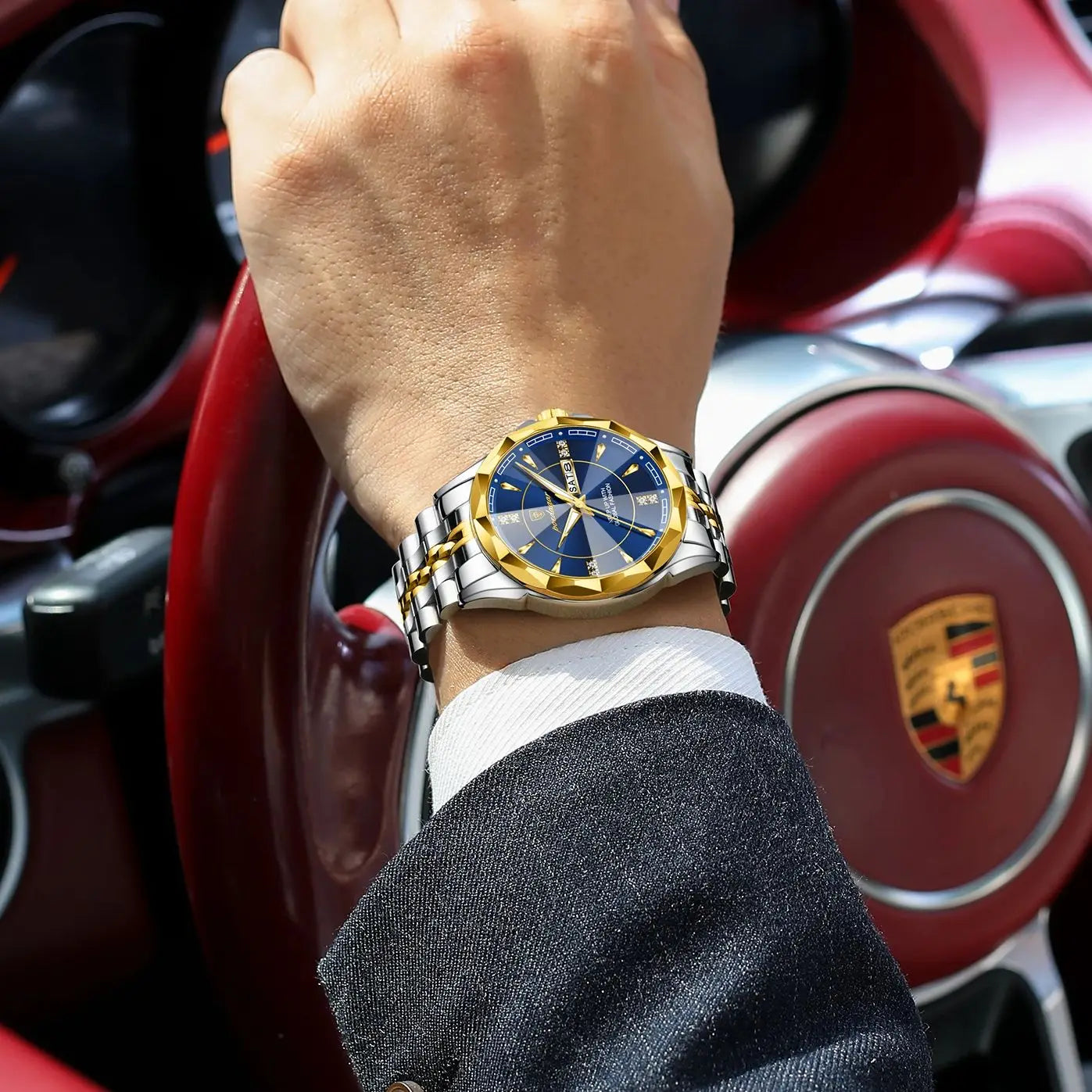 POEDAGAR Luxury Fashion Man Clock Top Business Waterproof Luminous Date Week Men's Watches Quartz Stainless Steel Men