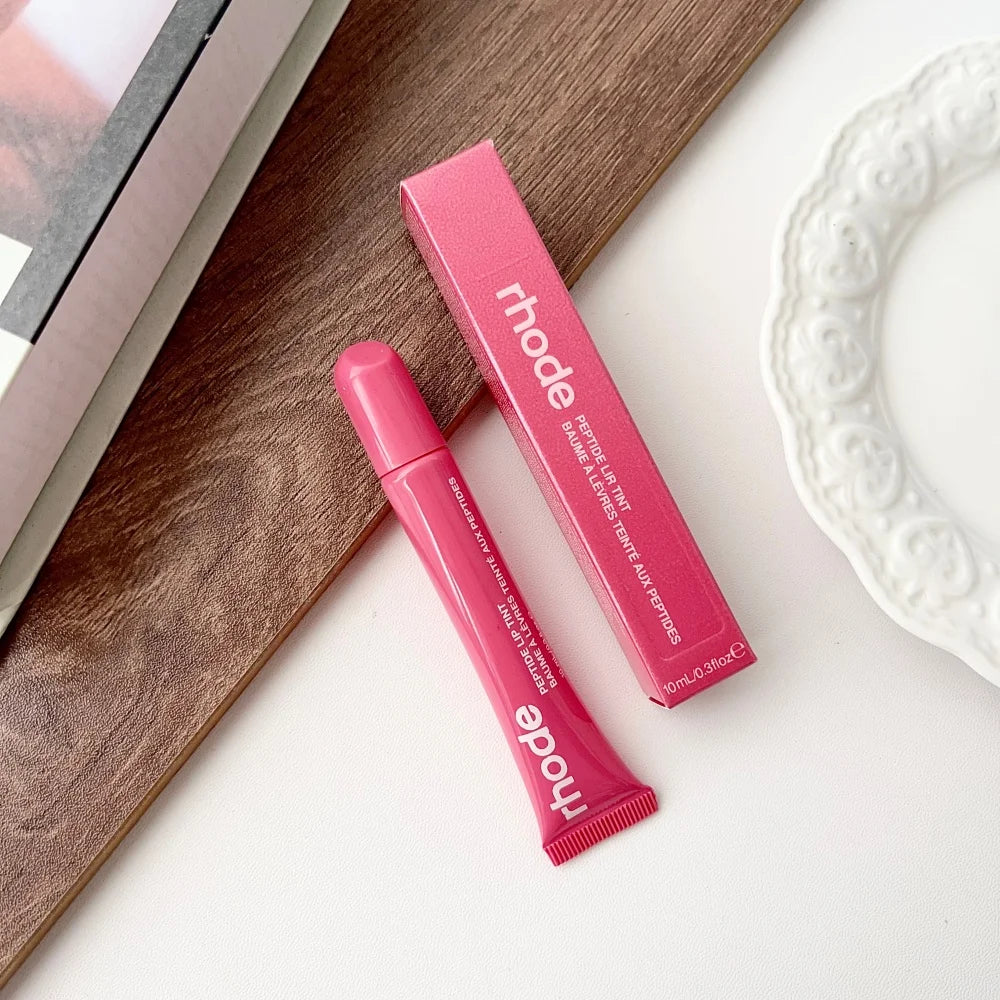 Pink Waterproof Smooth Rhode Lip Glaze Lipstick Candy Colorful With Box Lip Holder Gloss for Girl Gift Makeup Grey Strawberry