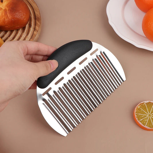 French Fries Cutter Stainless Steel Slicer Big Wave Shape Potato Chip Cutter Knife Vegetable Chopper Kitchen Gadgets Cutter