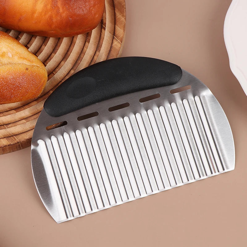 French Fries Cutter Stainless Steel Slicer Big Wave Shape Potato Chip Cutter Knife Vegetable Chopper Kitchen Gadgets Cutter