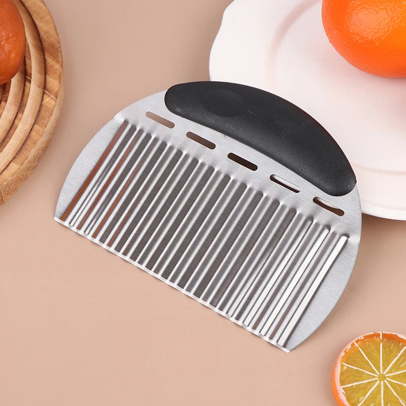 French Fries Cutter Stainless Steel Slicer Big Wave Shape Potato Chip Cutter Knife Vegetable Chopper Kitchen Gadgets Cutter