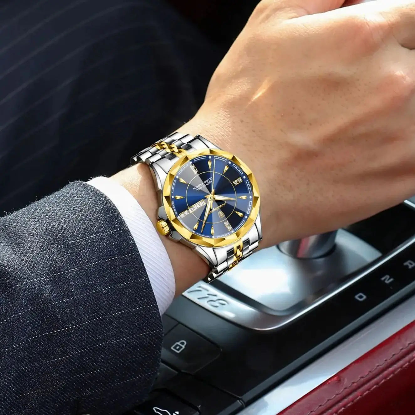 POEDAGAR Luxury Fashion Man Clock Top Business Waterproof Luminous Date Week Men's Watches Quartz Stainless Steel Men