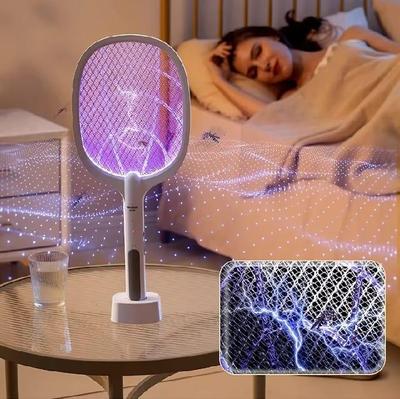 Electric Mosquito Swatter White ABS Silent Night Protection